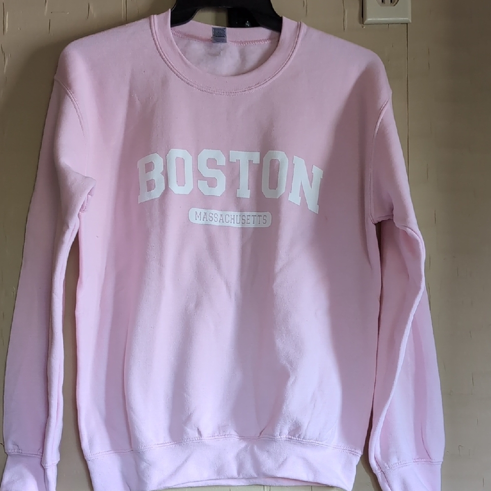 Boston Women's Pink Crew Neck Sweater